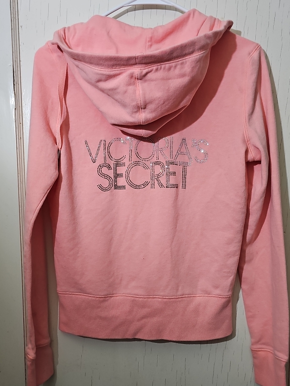 PINK Victoria's Secret Pastel Pink Zip-Up Hoodie- VS Supermodel Essentials Ed. - Picture 2 of 4